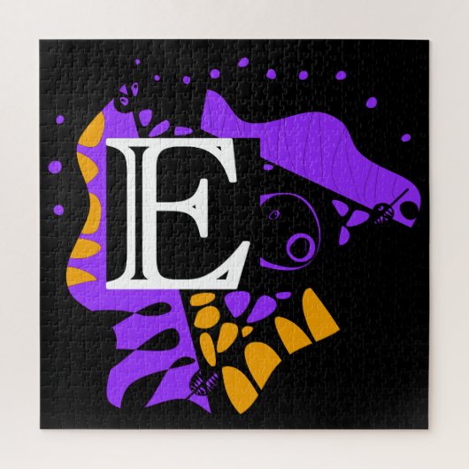 鳥の巣 – パーソナライズされたイニシャルE ジグソーパズル (縦)