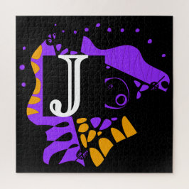 鳥の巣 – パーソナライズされたイニシャルJ ジグソーパズル