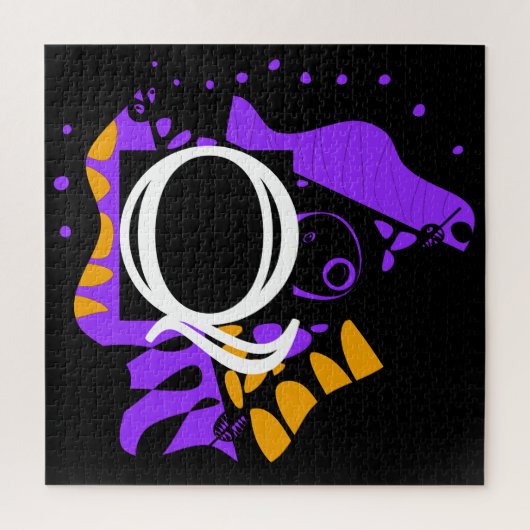 鳥の巣 – パーソナライズされたイニシャルQ ジグソーパズル (縦)