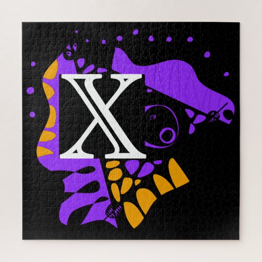 鳥の巣 – パーソナライズされたイニシャルX ジグソーパズル (縦)