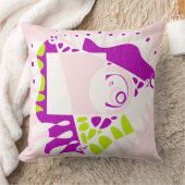 鳥の巣 – ピンクのレモネードホワイト クッション (ブランケット)