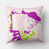 鳥の巣 – ピンクのレモネードホワイト クッション (裏面)