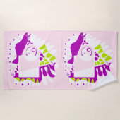 鳥の巣 – ピンクのレモネードホワイト ビーチタオル (正面)