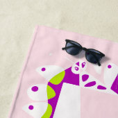 鳥の巣 – ピンクのレモネードホワイト ビーチタオル (インサイチュ)