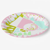 鳥の巣 – フラミンゴピンクホワイト ペーパープレート (アングル)