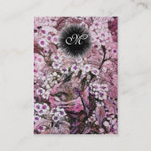 鳥の巣，モノグラム，ピンク白 名刺 (裏面)