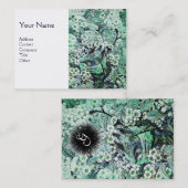 鳥の巣，モノグラム，緑の白 名刺 (正面/裏面)