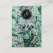 鳥の巣，モノグラム，緑の白 名刺 (裏面)