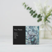 鳥の巣，モノグラム，青い白い黒 名刺 (スタンド正面)