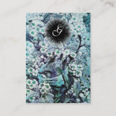 鳥の巣，モノグラム，青い白い黒 名刺 (裏面)