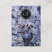 鳥の巣，モノグラム，青い白ピンク 名刺 (裏面)