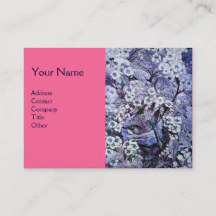 鳥の巣，モノグラム，青い白ピンク 名刺