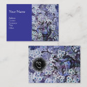 鳥の巣，モノグラム，青い白 名刺 (正面/裏面)