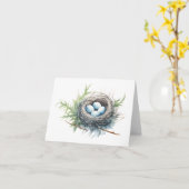 鳥の巣（卵） 空白の カード (黄色い花)