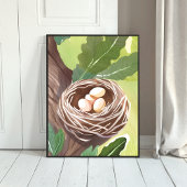鳥の巣 | 水彩画の卵 自然の絵画 ポスター