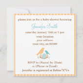 鳥の巣　男女問わず楽しめるベビーシャワー 招待状 (裏面)