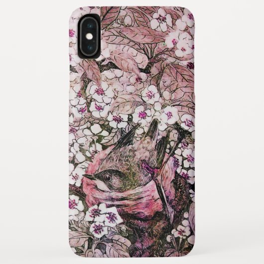 鳥の巣,白いピンクの春の花と木 Case-Mate iPhoneケース (裏面)