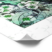 鳥の巣，白い緑 ポスター (角)