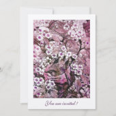 鳥の巣, 白い赤いピンクの春の花が咲く木 招待状 (正面)
