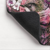 鳥の巣，白い赤のピンク マウスパッド (コーナー)