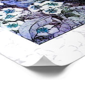 鳥の巣，白い青 ポスター (角)