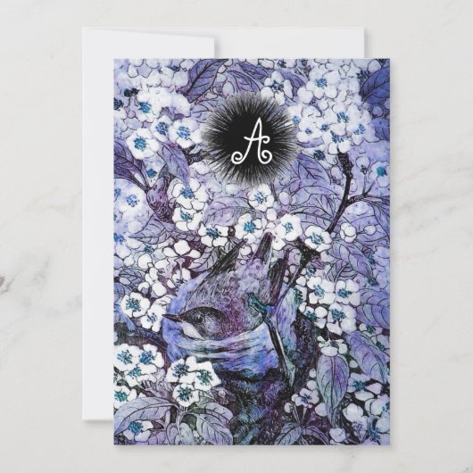鳥の巣, 白青の春の花 モノグラム 案内状 (正面)