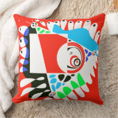 鳥の巣 – 緋色の白 クッション (ブランケット)