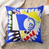 鳥の巣 – 青王室の白 クッション (ブランケット)