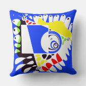 鳥の巣 – 青王室の白 クッション (裏面)