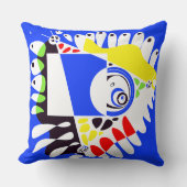 鳥の巣 – 青王室の白 クッション (正面)