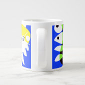 鳥の巣 – 青王室の白 ジャンボコーヒーマグカップ (裏面)