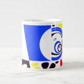 鳥の巣 – 青王室の白 ジャンボコーヒーマグカップ (正面)