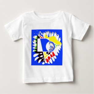 鳥の巣 – 青王室の白 ベビーTシャツ
