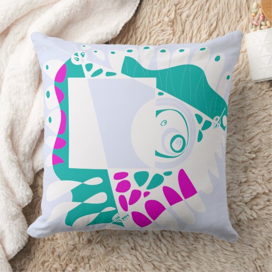 鳥の巣 – Periwinkle White クッション (ブランケット)