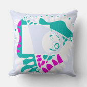 鳥の巣 – Periwinkle White クッション (正面)