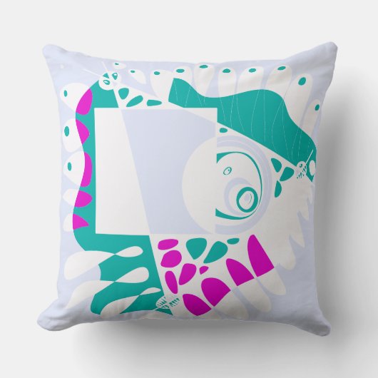 鳥の巣 – Periwinkle White クッション (正面)