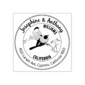 鳥の差出人住所ファミリーサークル ラバースタンプ (インプリント)