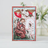 鳥の庭の詩人モノグラムRSVP 招待状 (スタンド正面)