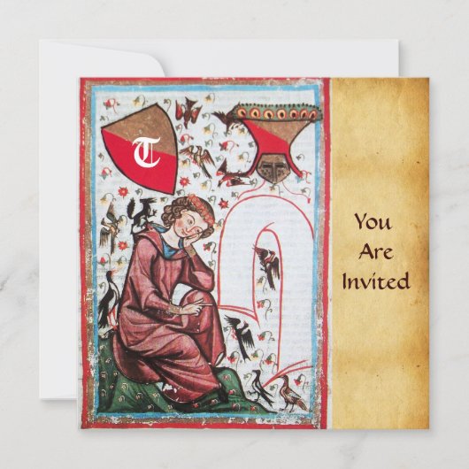 鳥の庭の詩人 モノグラム 招待状 (正面)