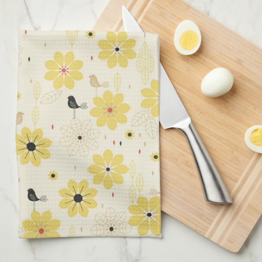 鳥の庭 キッチンタオル (四つ折り)