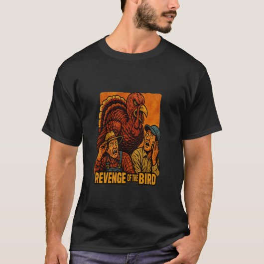 鳥の復讐 レトロハロウィン Tシャツ (正面)