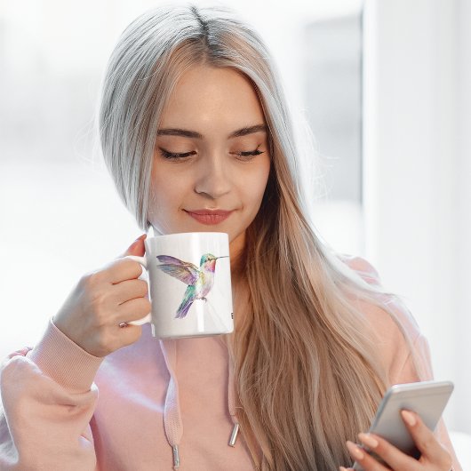 鳥の恋人のためのハミングバード昇華名前をカスタムする コーヒーマグカップ