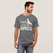 鳥の恋人のヴィンテージに簡単に気を散らおもしろいす Tシャツ (正面フル)