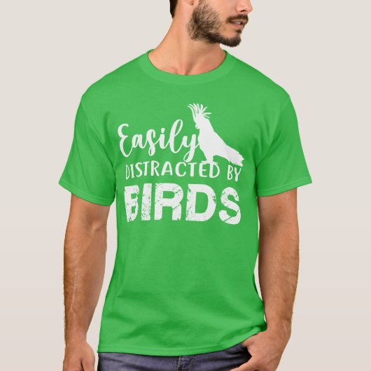 鳥の恋人のヴィンテージに簡単に気を散らおもしろいす Tシャツ (正面)