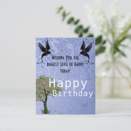 鳥の恋人の誕生日 カード (スタンド正面)