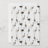 鳥の恋人Emuをテーマにした誕生日パーティー 招待状 (裏面)