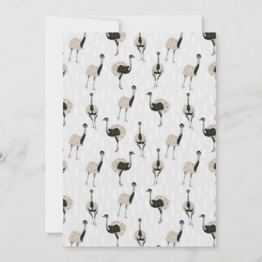 鳥の恋人Emuをテーマにした誕生日パーティー 招待状 (裏面)