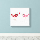 鳥の愛のカード キャンバスプリント (インサイチュ (ウッドフロア))