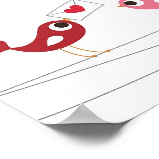 鳥の愛のカード ポスター (角)