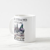 鳥の愛人に気を取られる鳩 コーヒーマグカップ (正面左)